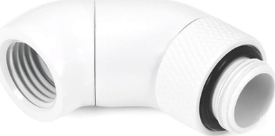 Përshtatës këndor uji Alphacool Eiszapfen Double 45°, G1/4 mashkull në femër, i bardhë