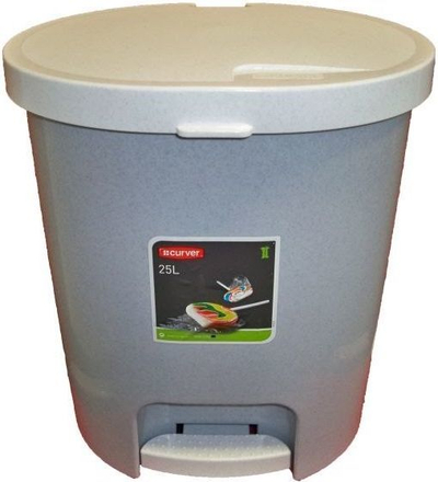 Kosh i mbeturinave me pedale Curver (CUR000145), 25 l, i hirtë