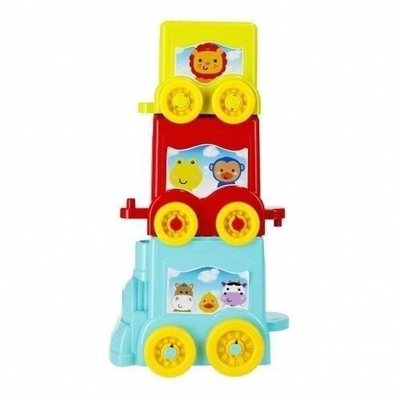 Lodër tren edukativ BAM BAM Educational Train Animals 481994, me kafshë, shumëngjyrësh