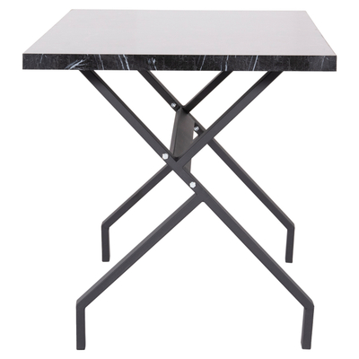 Tavolinë kuzhine Lana HM18221.02, melaminë mermer i zi, metal, 140x70x72.5 cm