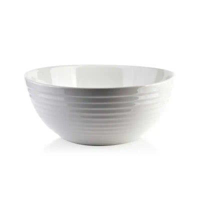 Enë sallate BASIC Striped, 22cm, prej porcelani, e bardhë