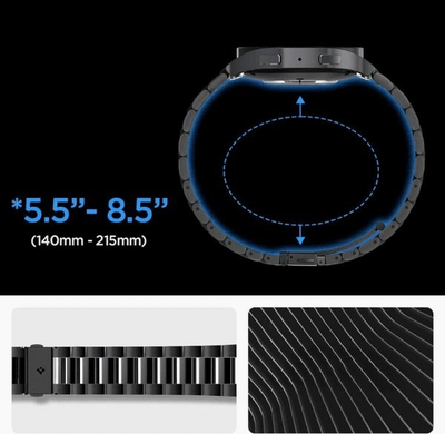 Rrip ore Spigen Modern Fit 316L, për Samsung Galaxy Watch 6 44mm, metalik, i zi
