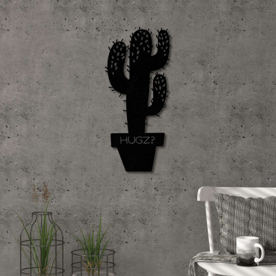 Dekor metali Decortie Cactus, 49cm, i zi