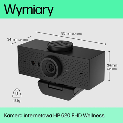 HP Webcam 620, FHD, црна