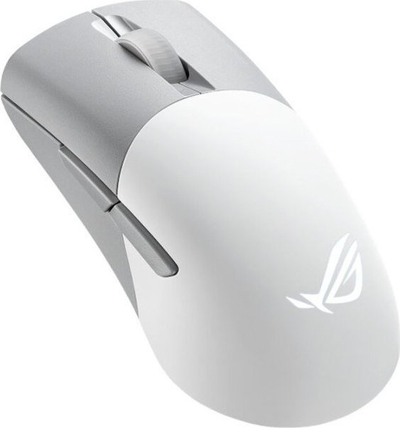 Maus Asus ROG Keris (90MP02V0-BMUA10), 36000 DPI, 5 butona, RGB, me kabllo / wireless, i bardhë / hirtë