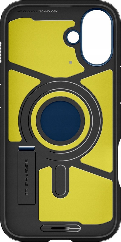 Kapak telefoni Spigen Tough Armor MagSafe për iPhone 16, dy shtresa, me mbajtëse, blu e errët