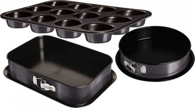 Set tepsish për pjekje Berlinger Haus BH-7637, set 3 pjesë, veshje jo ngjitëse, gri grafit metalike