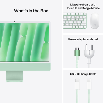 Apple iMac 24", M4 10‑core, 16GB, 256GB SSD, 10‑core GPU, Green