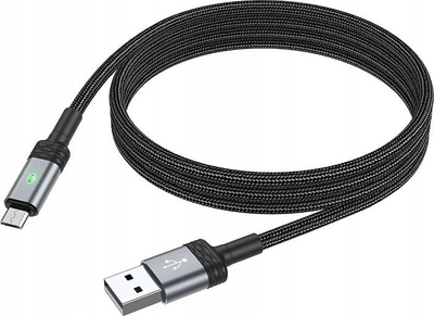Kабел USB Borofone BU30 Lynk Smart Power Off, USB во Micro USB, 1.2m, 2.4A, црн