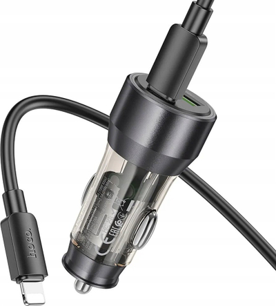 Karikues makine Hoco NZ12A, 43W PD QC3.0, USB A USB C, transparent i zi