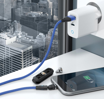 Kabllo magnetike RealPower Magnetic Cable 3 Amp, set 3 copë, 1m