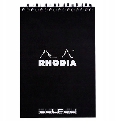 Bllok shënimesh Rhodia Wirebound Notepad A5 Dot, format A5, me pika, i zi