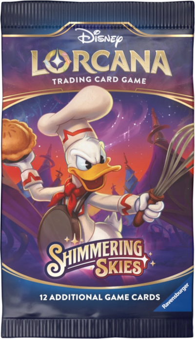 Kuti booster lojrash me letra Ravensburger Disney Lorcana Shimmering Skies Chapter 5, 24 booster, përmbledhje e plotë