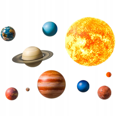Ѕидни стикери за деца Space Planets XL, декоративни, шарени