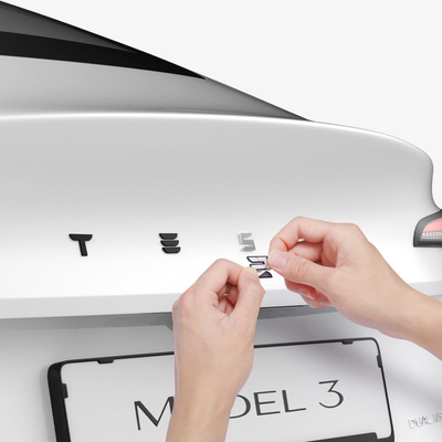Mbulesë embleme Spigen për Tesla Model 3 2024, mbulim i plotë, e zezë