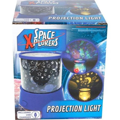 Lampë nate Hippo Space Xplorers, projektor qielli me yje, karikim me USB, blu