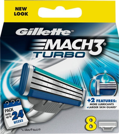 Koka zëvendësuese rroje Gillette Mach3 Turbo, 3 tehe, pako me 8 copë