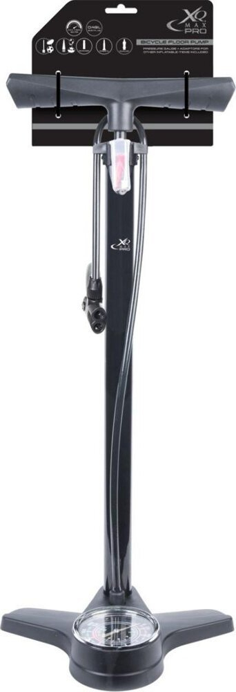 Pompe dyshemeje biçiklete XQMAX Pro Workshop, 160 PSI 11 bar, me manometër, e zezë