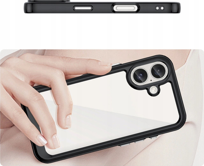 Mbrojtëse telefoni Outer Space për iPhone 16 Plus, kornizë e verdhë, e zezë