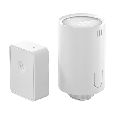 Termostat radiatorik smart Meross MTS150HHK, WiFi, HomeKit starter kit, i bardhë