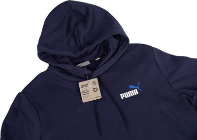 Bluzë me kapuç Puma ESS+ Small Logo Hoodie M, xhep kangur, për meshkuj, blu e errët