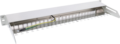 Patch panel InLine 76824J, 24 porta Keystone, 19" 1U, gri e hapur