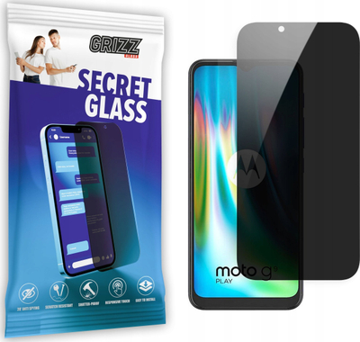 Mbajtse xhami mbrojtse Grizz SecretGlass Privacy për Motorola Moto G9 Play, 9H, transparente