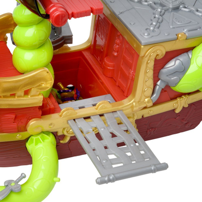 Set loje Piratix Kraken Ship, anije piratësh me Kraken që lëviz, 2 figurina, plot aksesorë, shumëngjyrësh