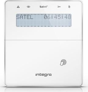 Tastierë pa tela Satel INT-KWRL2-W, RFID, ekran LCD, e bardhë