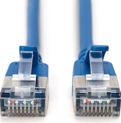 Kabllo rrjeti Digitus CAT 6A F FTP Slim Patch, 0.5 m, blu