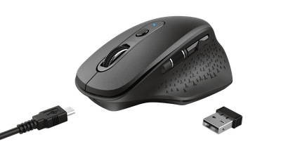 Maus Trust Ozaa, pa tela RF, optik 2400 DPI, i zi