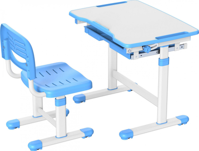 Сет маса и столица за деца Mozos DC-SET-BLUE, прилагодлив, сина со бела