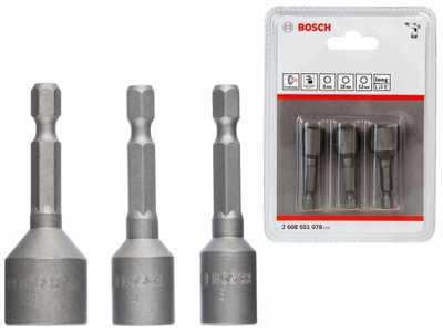 Set bitash Bosch Long Life, 3 copë, magnetik, çelik S2
