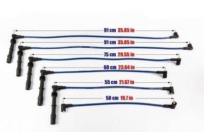 Set kabllosh ndezjeje PowerTEC Sport, 8mm silikon, për Audi 90 200 Coupé 2.0 2.2 2.3L 88-94, blu