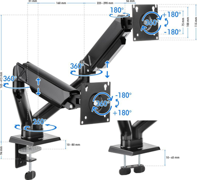 Држач SENSE7 за 2 монитори 17"-32" HANG DOUBLE