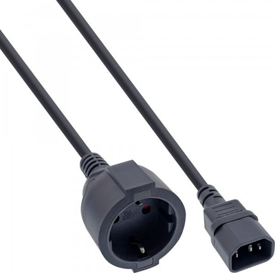 Set me kabllo adapter rrjeti InLine, 40 copë, C14 në prizë Schuko, e zezë