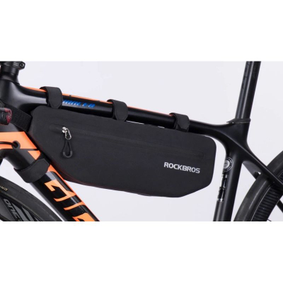 Çantë kornize biçiklete RockBros AS-043, 3L, e papërshkueshme nga uji, e zezë