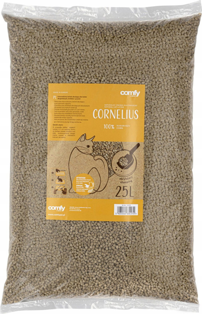 Rërë higjenike për mace Comfy Cornelius Natural, kallamishte, 25L, natyrale