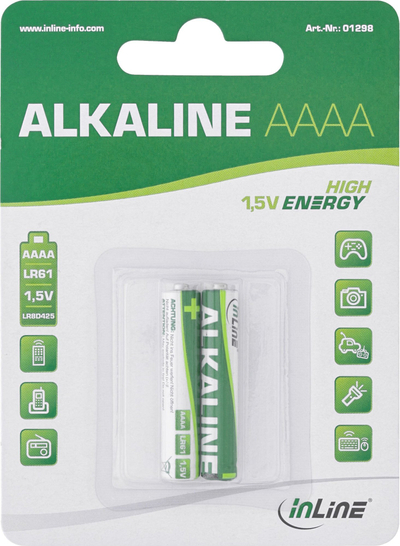Bateri alkaline INLINE AAAA, set me 2 copë, 1.5V