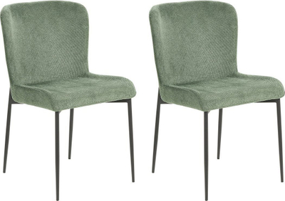 Set karrigesh ngrënieje Beliani Ada, 2 copë, tekstil, jeshile e errët
