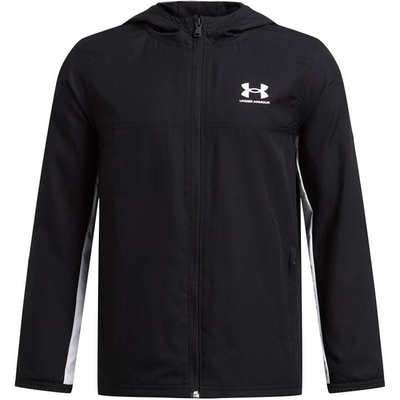 Jakne sportive Under Armour Rival Woven për fëmijë, poliestër, e zezë