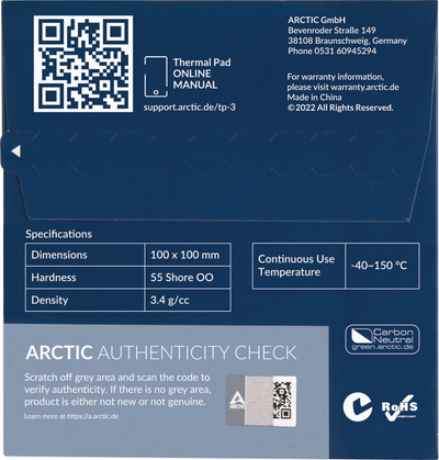 Pad termik Arctic TP-3, 100x100x1mm