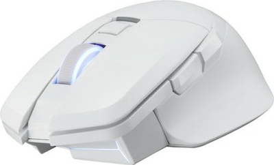 Гејминг глушец PowerColor ALPHYN AM10, 26000 DPI, безжичен и со кабел, бел