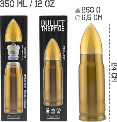 Termos Bullet FROSTER, 350 ml, çelik inox, ngjyrë ari