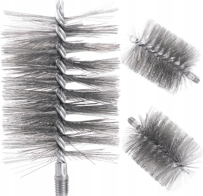 Furçë për oxhak Geko Chimney Brush Ramrod Fi 90mm, diametër 90mm, fijë çeliku, gri