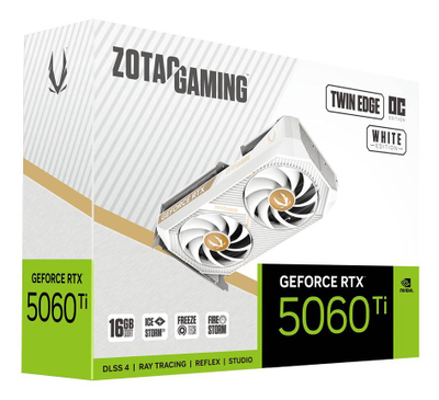 Kartë grafike Zotac NVIDIA GeForce RTX 5060 Ti Twin Edge OC White, 16GB GDDR7, Blackwell, e bardhë