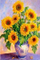 Set mozaiku me diamant Titanum Diamond Mosaic 5D Sunflowers, 40x30cm, shumëngjyrësh
