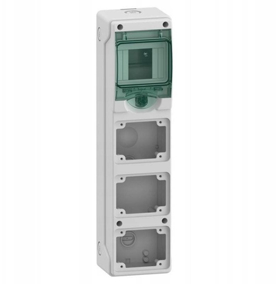 Kuti elektrike Schneider Electric Kaedra 13177, 4 module, montim sipërfaqësor, gri