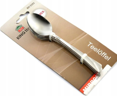 Set lugë tavoline KingHoff KH-1440, 6 copë, inoks, ngjyrë argjendi