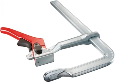 Klemë metalpunuesi Lever GH, 200×100mm, çelik, me levë, e kuqe